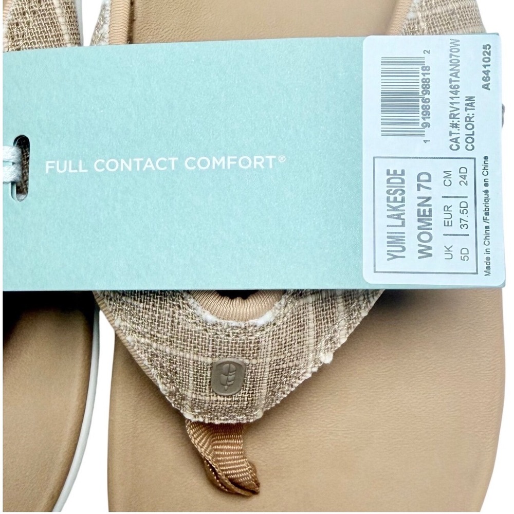 Revitalign Yumi Tan Women 7 Wide Textured Sandals Orthotic Arch Support Comfort - Picture 5 of 7
